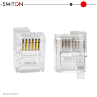 Connecteur RJ12 6Pin Loquet gauche modulaire Connecteur mâle 6P6C