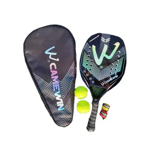 Хит продаж, Профессиональная теннисная ракетка из углеродного волокна с сумкой, теннисные ракетки для пляжа, новый дизайн под заказ