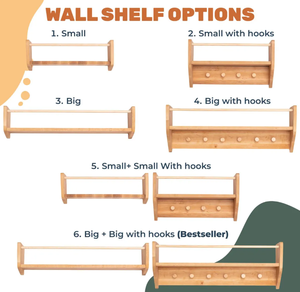 Decoración arte Babyroom decoración madera guardería estantes niños pared estantería con gancho - Product Image 6