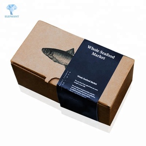 Custom Logo Made Standard Kraft Paper Fish Delivery Seafood Packaging Shipping <b>Box</b> - Product Image 2
