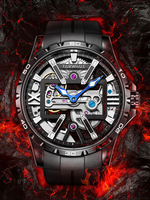 Jam Tangan Mekanik Pria Mewah Mark Fairwhale Tali Karet Baja Tahan Karat 316L Tahan Air Jam Tangan Otomatis Mekanik Pria FW-6110