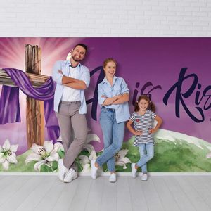 ป้ายตกแต่งประตูโ<span class=keywords><strong>ร</strong></span>งรถลาย "พระเ<span class=keywords><strong>ย</strong></span>ซูท<span class=keywords><strong>ร</strong></span>งฟื้นคืนชีพ" สำหรับเทศกาลอีสเตอ<span class=keywords><strong>ร</strong></span>์ ขนาดใหญ่ ฉากหลังอีสเตอร์แสนสุข สำหรับตกแต่งบ้านในฤดูใบไม้ผลิ ใช้ได้ทั้งภา<span class=keywords><strong>ย</strong></span>ในและภายนอกอาคา<span class=keywords><strong>ร</strong></span> สำหรับงานปาร์ตี้ - Product Image 3