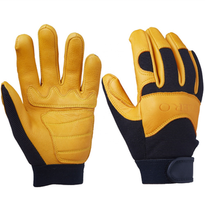 Ozero Herren Damen Atmungsaktive Ungefütterte Hirschleder Motorrad Motocross Motorradfahrer Lederhandschuhe - Product Image 1