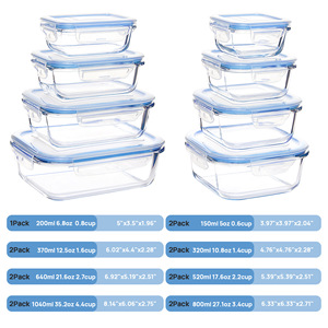 For <strong>Glass</strong> Borosilicate Eco-friendly Food Storage Box Set with <strong>Lid</strong> <strong>Rectangular</strong> Transparent Microwave Safe Party Kitchen Use - Product Image 6