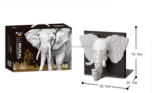 Trang chủ trang trí tự làm khối xây dựng 3D động vật đầu tường sơn mini Kim cương gạch có tính năng voi loog rồng mô hình đồ chơi - Product Image 5