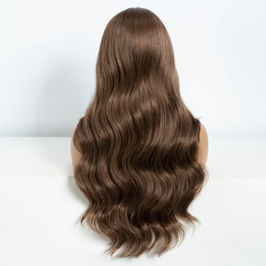 Perruques synthétiques à dentelle frontale FREEDOM pour femmes, longues et ondulées, effet Body Wave, 26 pouces, brun clair, pour cosplay - Product Image 5