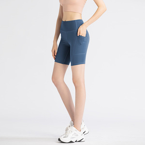 Shorts Deportivos de Cintura Alta para Mujer, con Bolsillo, de Poliéster y Elastano Reciclado, Compresión Media, para Yoga, Gimnasio y Ciclismo, Personalizados OEM - Product Image 3