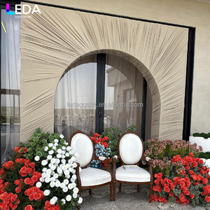 ฉากหลังงานเลี้ยงดีไซน์ใหม่ LEDA ผ้าม่านตกแต่งงานแต่งงาน ผ้าไหมนมทรงสี่เหลี่ยม - Product Image 4