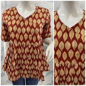 <b>Indian</b> Handmade Cotton <b>Top</b> Women Designer Chicken Kurti Short Tunic Dress Manufacturer Handmade Bulk Product - Product Image 5