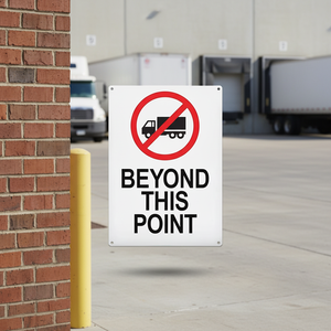 Panneau d'interdiction de circulation de camions - Panneau d'avertissement en aluminium métallique au-delà de ce point, résistant aux intempéries pour <span class=keywords><strong>chantier</strong></span> de construction et communauté sécurisée - Product Image 5