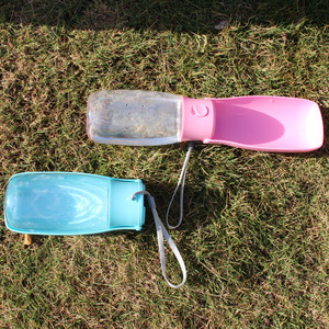 Portable Pet Water Bottle 300ml 550ml Pink <b>Plastic</b> Foldable Dog Cat Travel <b>Mug</b> Cup Drinker Outdoor Use - Product Image 4