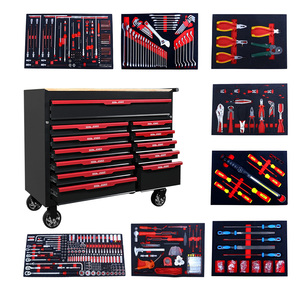 Armoire à outils professionnelle robuste à 12 tiroirs avec jeu d'outils complet, <span class=keywords><strong>kit</strong></span> d'outils à main pour mécaniciens dans des plateaux <span class=keywords><strong>en</strong></span> mousse EVA pour <span class=keywords><strong>garage</strong></span> - Product Image 1