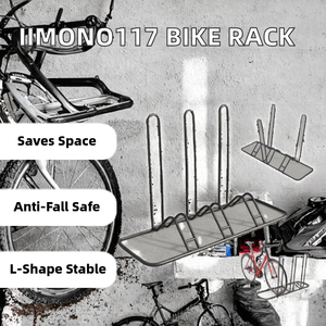 <span class=keywords><strong>Portabici</strong></span> a L da Pavimento in Acciaio Inossidabile Resistente per 3 Biciclette, Design Salvaspazio Anti-Caduta che Previene il Ribaltamento - Product Image 3