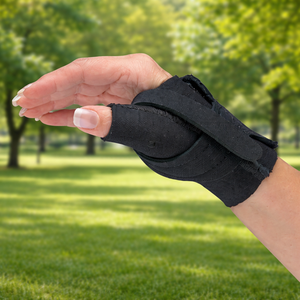 Custom Breathable Neoprene ThumbRestriction Splint for Arthritis Support Black Left Hand Medium Thumb Brace - Product Image 1