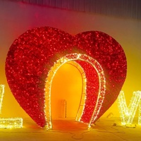 Arche lumineuse LED 3D personnalisée pour extérieur, étanche IP65, motif cœur, pour mariage, Noël, rue, parc, décoration de festival