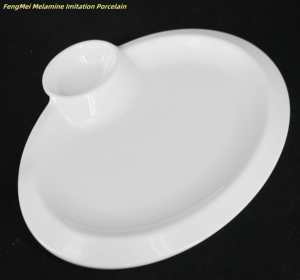 Thân Thiện Với Môi Không Thể Phá Vỡ Melamine Hình Bầu Dục Bữa Ăn Tối Tấm Máy Rửa Chén An Toàn Phục Vụ Chip Snack Tấm Lưới immitating Gốm Nhựa - Product Image 2