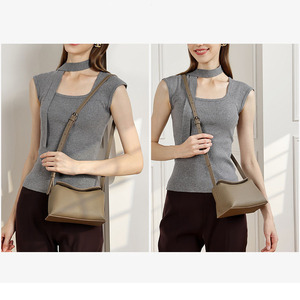 Bolso Bandolera <span class=keywords><strong>de</strong></span> Cuero Genuino Ligero <span class=keywords><strong>de</strong></span> 0.42 kg para Mujer, Bolso Mensajero Versátil para Uso Diario, Bolso con Solapa y Costuras <span class=keywords><strong>de</strong></span> Alta Precisión - Product Image 2