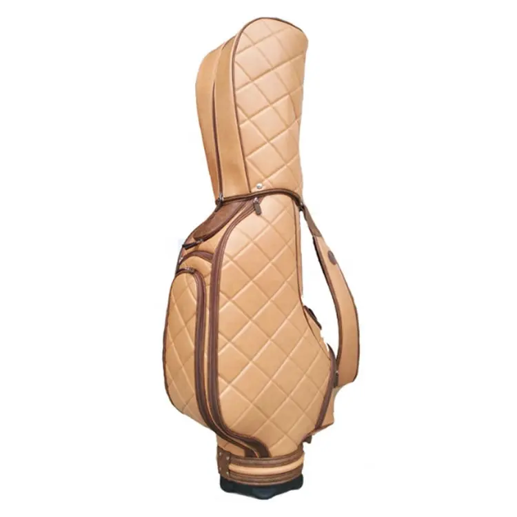 Yopralカスタム防水ライト耐久性ダイヤモンドシェイプホイール付きPuレザーノベルティゴルフスタンドバッグ