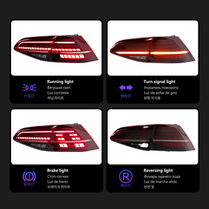 Fanale Posteriore a LED per VW Golf 7 2013-2019 7.5 MK7, Luce Freno DRL Animata 12V 6000K, Accessori Auto Nuovi, Styling Auto - Product Image 3