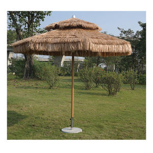 Paraguas de paja de palma de la playa, simulación fabricada en plástico, al por mayor - Product Image 4