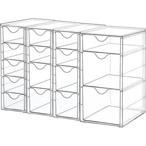 Organisateur en acrylique, tiroirs de rangement transparents, boîte de rangement pour le bureau, pour le maquillage, les bijoux, l'art et l'artisanat - Product Image 1