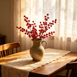 Guirnalda Navideña Ecológica de Bayas Rojas de Plástico Personalizada, Decoración Colgante para Interiores con Sentimiento Americano - Product Image 2
