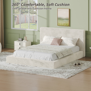 Coussin de lit convertible moderne sans cadre, 8,7'' en sherpa rembourré, facile à assembler (cadre de lit non inclus) - Product Image 2