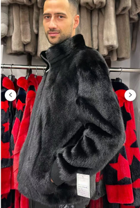 Giacca in Pelliccia di <span class=keywords><strong>Visone</strong></span> di Alta Qualità per <span class=keywords><strong>Uomo</strong></span>, <span class=keywords><strong>Cappotto</strong></span> con Cappuccio e Cerniera a Maniche Lunghe - Product Image 3