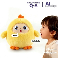 Peluche IA personnalisée de style rond jaune, jouet intelligent à dialogue vocal, animal en peluche éducatif, poupée compagnon