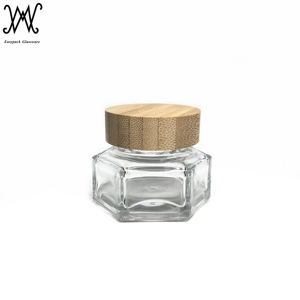 Pots hexagonaux en verre, 100 pièces, avec couvercles à vis en bois pour la <span class=keywords><strong>confiture</strong></span> au miel, crème cosmétique - Product Image 6