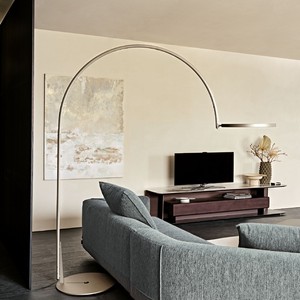 Lámpara de Pie Moderna con Diseño de Arco, LED, Control Táctil, para Sala de Estar, Sofá, Luz Lateral D7121 - Product Image 1