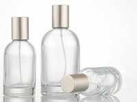 Flacons de parfum en verre ronds personnalisables, vides, transparents, 30ml, 50ml, 100ml, avec capuchon pulvérisateur