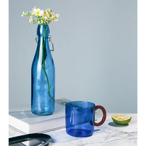 Taza de café de vidrio de borosilicato alto, respetuosa con el medio ambiente, resistente al calor, taza doméstica de una sola capa para jugo, vasos de vidrio coloridos - Product Image 3