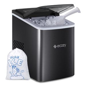 Ecozy US Stock portátil negro de acero inoxidable encimera máquina para hacer hielo <span class=keywords><strong>Mini</strong></span> 6 minutos 9 cubos máquina de hielo autolimpiante - Product Image 1