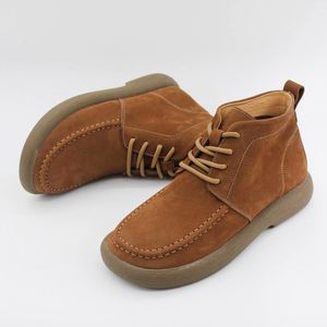 2026 New Style Men's <b>Boots</b> for Autumn&<b>Winter</b>-British Retro Cowhide Outdoor Ankle <b>Boots</b> Fashionable Comfortable Men's <b>Work</b> <b>Boots</b> - Product Image 1