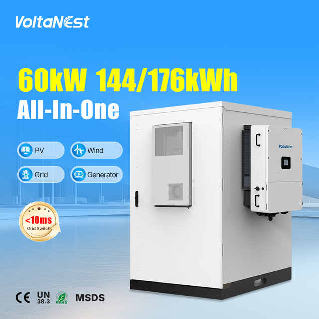 VoltagNest 144kWh 150KWH 60KW Off-Grid Commercial Energy Storage System All-in-One ESS Cabinet