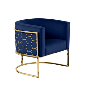 <span class=keywords><strong>Fauteuil</strong></span> lounge de luxe avec dossier en nid d'abeille, <span class=keywords><strong>fauteuil</strong></span> d'appoint en acier inoxydable pour hôtel, café, maison - Product Image 2