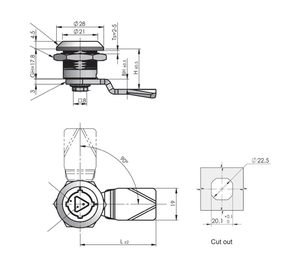 FS6525 Zinc Alliage Triangle Noyau De <span class=keywords><strong>Serrure</strong></span> Antipoussière Armoire Électrique Rotatif Langue Cylindrique <span class=keywords><strong>Serrure</strong></span> À Came Ms773-<span class=keywords><strong>4</strong></span> - Product Image 6