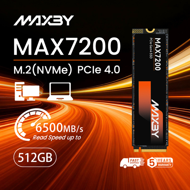 512GB M.2 PCIe 4.0 NVMe SSD 7200MB/s Read High Speed for Gaming PS5 Content Creation