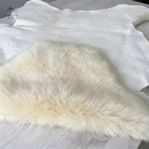 Natuurlijke groothandel schapenvacht tapijten echt leer met lang haar schapenvacht leer echt bont deken autobekleding dierenbont - Product Image 5