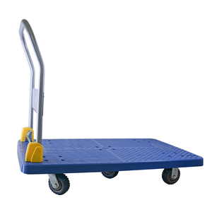 Carrello Pieghevole Industriale Blu 50*70cm, Capacità 200kg, Carrello a Quattro Ruote con Piattaforma in Plastica PP per Magazzino - Product Image 1