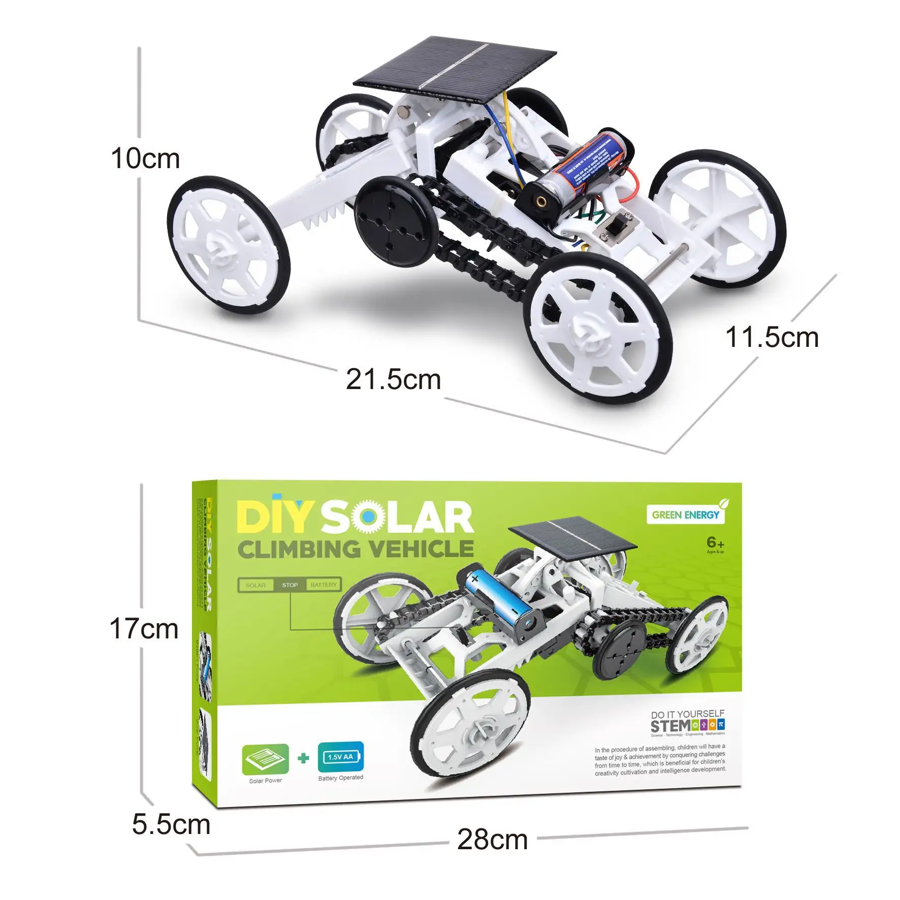 Sealand Mini Solar Car Climbing Vehicle kit Stemkids Kids Science Experiment Kit Parts Student School Physics Solar Toys