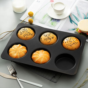GreenEarth Moules en silicone à 6 cavités Moule à disque de 4 pouces Jetable pour muffins de Noël Custard Tart Résine Dessous de verre Usage cuisine - Product Image 1