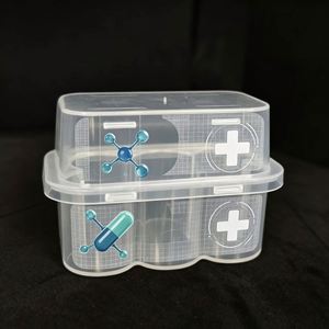 Eco-Friendly Transparent PP Medical Storage <b>Box</b> with Cross and Human Diagram UV Printing Unique Shape and Customizable Thickness - Product Image 2