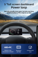 Ruiyyco Bluetooth Head-Up-Display (HUD) für Tesla Model 3 & Model Y Zentraler Tachometer-Bildschirm mit Takt funktion