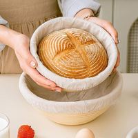 Mehlen Banneton en acier, panier à pain en filet, brosse à pain, panier à pain en métal, mini paniers à pain, doublure en toile de silice, planche à pétrir, boîtes