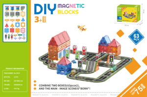Gasolinera con imanes Coche Avión Semáforos 7,5 cm Tamaño grande Nuevo diseño de bloques de construcción Regalos para niños - Product Image 2