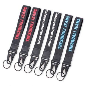 OEM Your Logo Short Keychain <b>Lanyard</b> Eagle Hook With Custom <b>Polyester</b> Sublimation and Woven Wrist <b>Lanyards</b> - Product Image 5