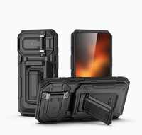 Étui antichoc en TPU+PC rigide avec porte-cartes, protection d'appareil photo et support pour iPhone 17 Pro Max