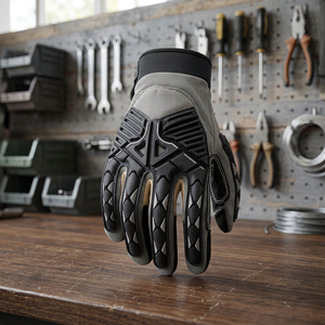 Guantes de Seguridad Reductores de Impactos con Puntas de Dedos con Textura de Microdiamantes en Relieve, Material PU Anti-Impactos, Muñequera Elástica - Product Image 5